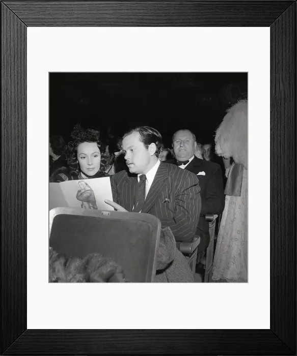 Framed Print : Orson Welles and Dolores Del Rio Seated in Auditorium