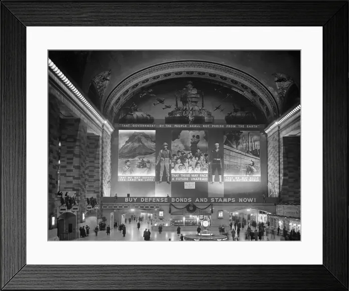 Framed Print : View of Grand central Station with Large Mural Framed Print : View of Grand central Station with Large Mural