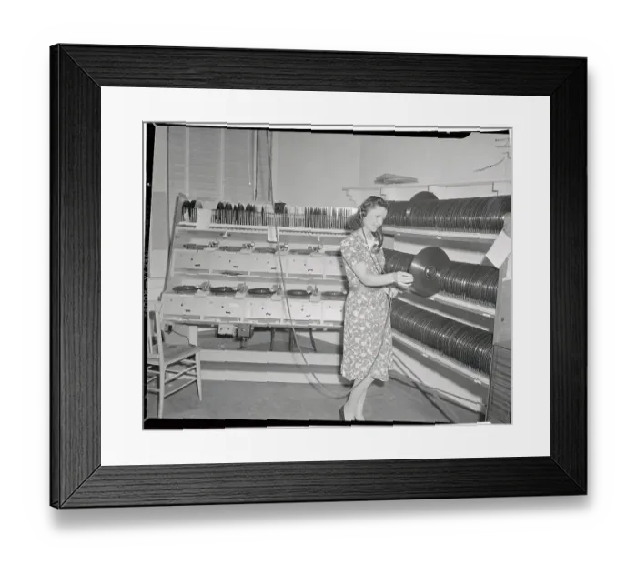 Framed Print : Woman inside The Maestro Music Company