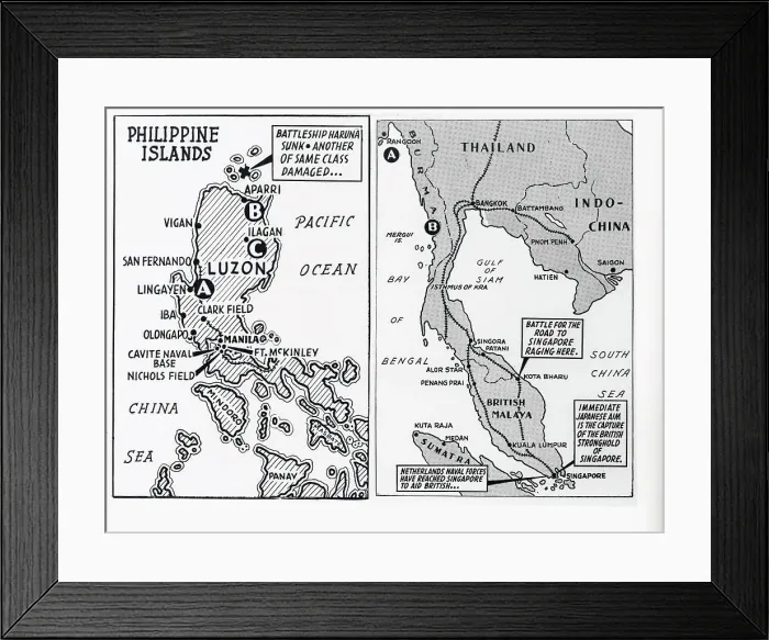Framed Print : Map of War Activity in Phillipines Framed Print : Map of War Activity in Phillipines