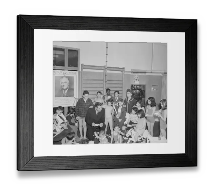 Framed Print : Babe Ruth Amidst Young Polio Patients Framed Print : Babe Ruth Amidst Young Polio Patients