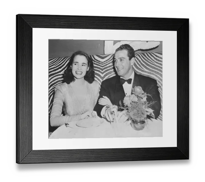 Framed Print : Gloria Vanderbilt Sitting at Dinner Table with Pasquale DiCicco Framed Print : Gloria Vanderbilt Sitting at Dinner Table with Pasquale DiCicco
