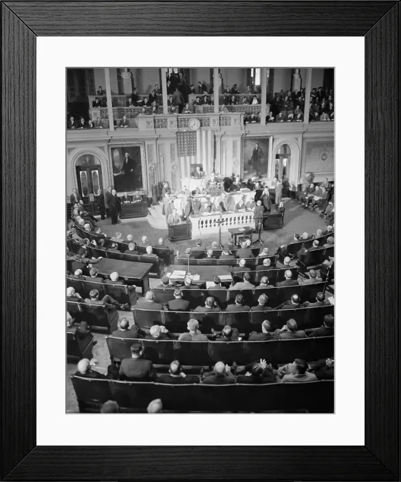 Framed Print : View of House of Representatives During Declaration of War Resolution Vote Framed Print : View of House of Representatives During Declaration of War Resolution Vote