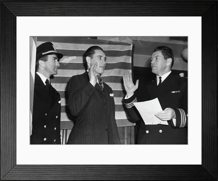 Framed Print : Bob Feller Taking Military Oath Framed Print : Bob Feller Taking Military Oath