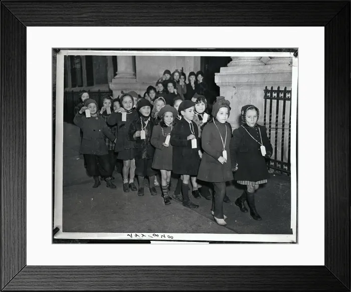 Framed Print : School Children During Air Raid Drill