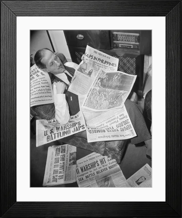 Framed Print : John Dingell Reading Newspapers Framed Print : John Dingell Reading Newspapers