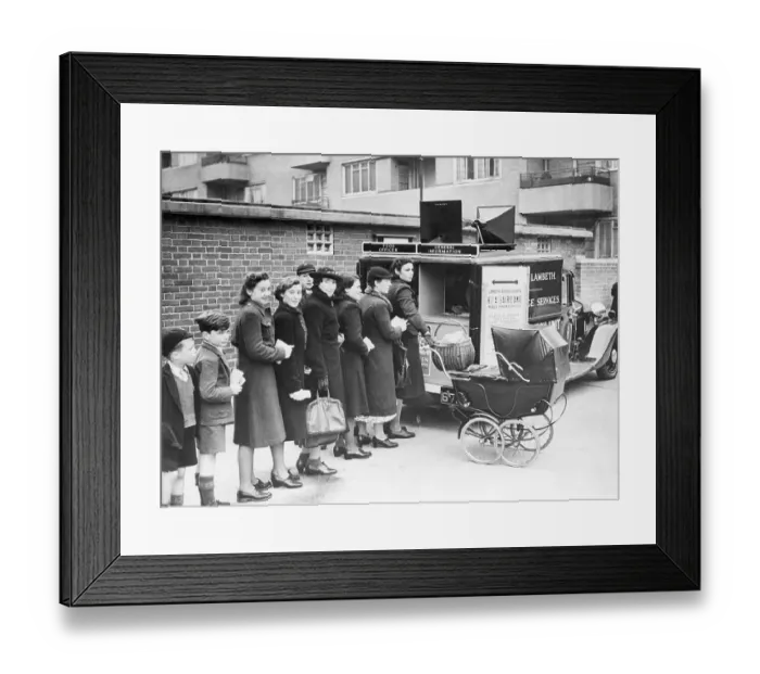 Framed Print : Distribution of Ration Coupons