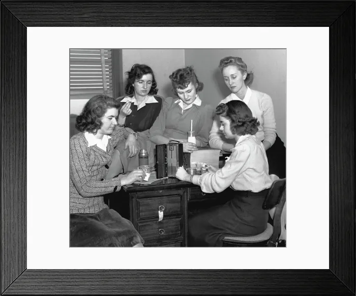 Framed Print : Listening to Radio Address