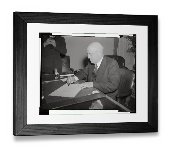 Framed Print : Sam Rayburn Signing Declaration of War on Japan Framed Print : Sam Rayburn Signing Declaration of War on Japan