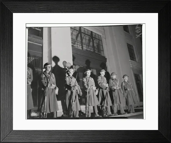 Framed Print : Military Guards Standing at War Department Framed Print : Military Guards Standing at War Department