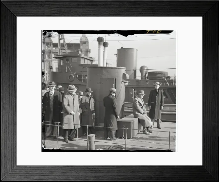 Framed Print : Japanese on Boat After Roundup by Feds Framed Print : Japanese on Boat After Roundup by Feds