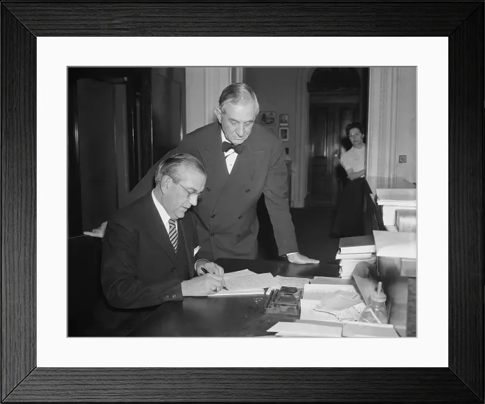 Framed Print : Edwin A. Halsey Signing War on Japan Declaration Framed Print : Edwin A. Halsey Signing War on Japan Declaration