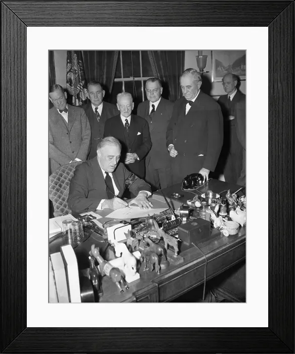Framed Print : Franklin D. Roosevelt at Desk Framed Print : Franklin D. Roosevelt at Desk