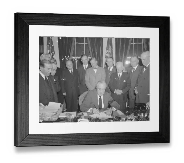 Framed Print : President Franklin D. Roosevelt Signing Resolution Framed Print : President Franklin D. Roosevelt Signing Resolution