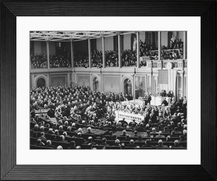 Framed Print : Congress During Vote for War Against Japan