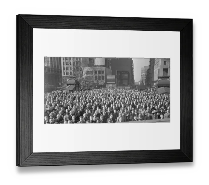 Framed Print : Crowd Gathers To Radio War Declaration Framed Print : Crowd Gathers To Radio War Declaration