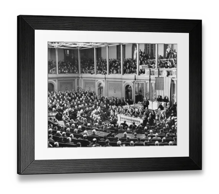 Framed Print : President Roosevelt Requesting Declaration of War Framed Print : President Roosevelt Requesting Declaration of War