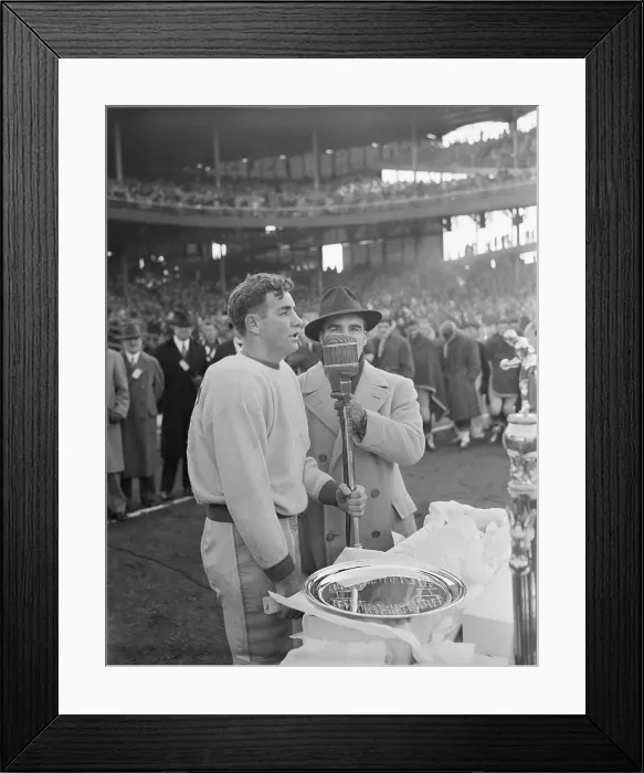Framed Print : Tuffy Leemans Standing at Microphone with Host of His Award Ceremony Framed Print : Tuffy Leemans Standing at Microphone with Host of His Award Ceremony