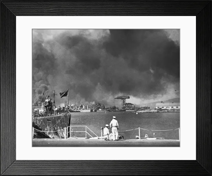 Framed Print : Navy Seamen Looking Toward Pearl Harbor Framed Print : Navy Seamen Looking Toward Pearl Harbor