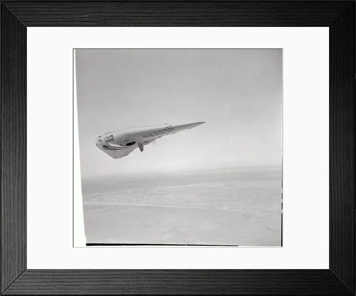 Framed Print : Flying Wing Aircraft on Test Flight