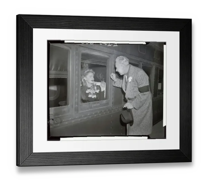 Framed Print : Tommy Manville Saying Goodbye to His Wife Bonita Edward Framed Print : Tommy Manville Saying Goodbye to His Wife Bonita Edward