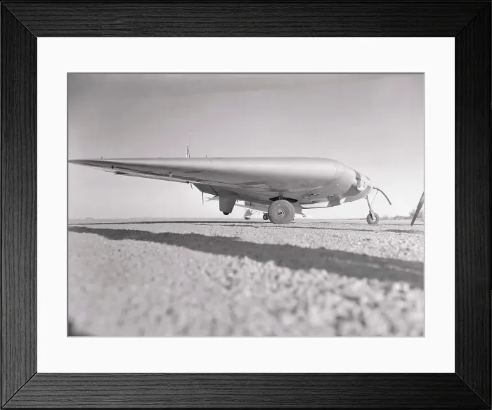 Framed Print : Flying Wing Aircraft on Test Flight