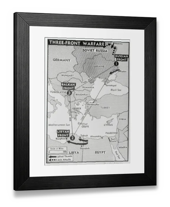Framed Print : Map of the Third Front Framed Print : Map of the Third Front