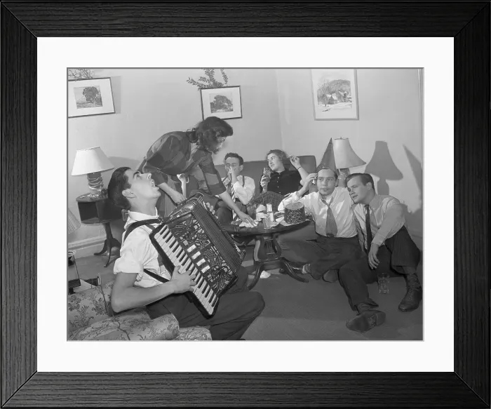 Framed Print : Party With Man Playing Accordion Framed Print : Party With Man Playing Accordion