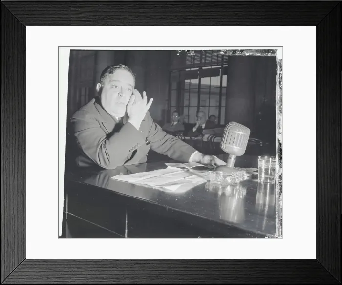 Framed Print : Mayor Fiorello H. La Guardia at Microphone During Hearing Framed Print : Mayor Fiorello H. La Guardia at Microphone During Hearing