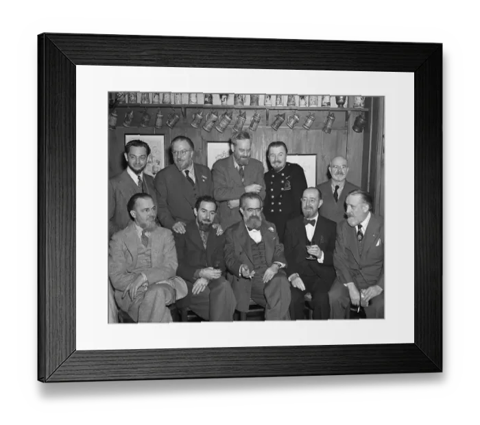 Framed Print : Portrait of Bearded Men Sitting Together Framed Print : Portrait of Bearded Men Sitting Together
