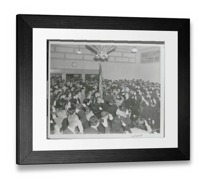 Framed Print : Congregation of Japanese for United States
