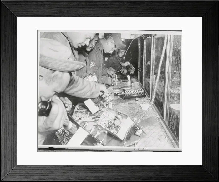 Framed Print : Army Technicians Repairing Radios Framed Print : Army Technicians Repairing Radios
