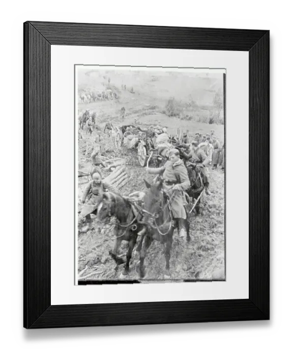 Framed Print : Infantrymen on Horseback Trudging over Landscape Framed Print : Infantrymen on Horseback Trudging over Landscape