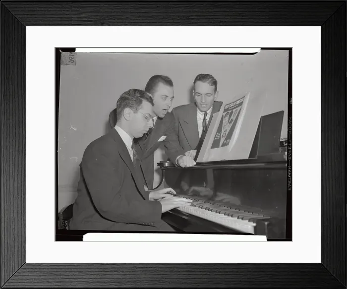Framed Print : Composers Gathered Around Piano Framed Print : Composers Gathered Around Piano