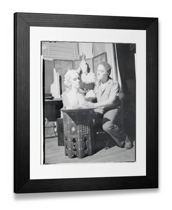 Framed Print : Paul Swan Working on Bust