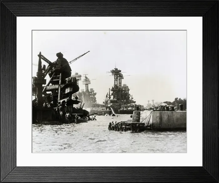 Framed Print : Ships Damaged During Pearl Harbor Attack Framed Print : Ships Damaged During Pearl Harbor Attack