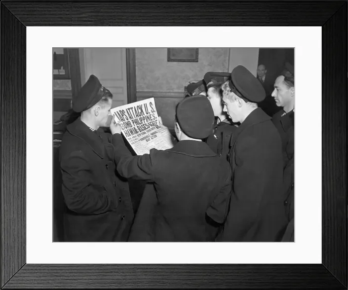 Framed Print : Sailors Reading Pearl Harbor Headline Framed Print : Sailors Reading Pearl Harbor Headline