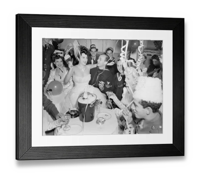 Framed Print : Soldier's and Showgirls on New Years Framed Print : Soldier's and Showgirls on New Years