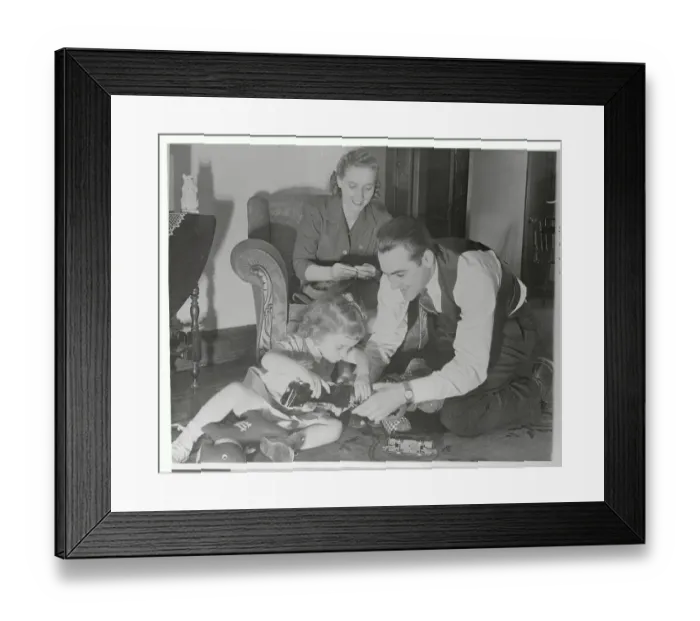 Framed Print : Lou Boudreau Enjoying His Family at Home Framed Print : Lou Boudreau Enjoying His Family at Home