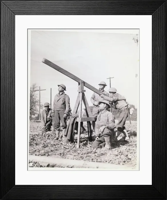 Framed Print : Soldiers Practicing with Wooden Gun Framed Print : Soldiers Practicing with Wooden Gun