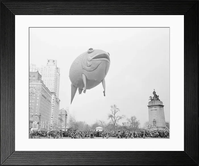 Framed Print : Goldfish Balloon Over New York City Framed Print : Goldfish Balloon Over New York City