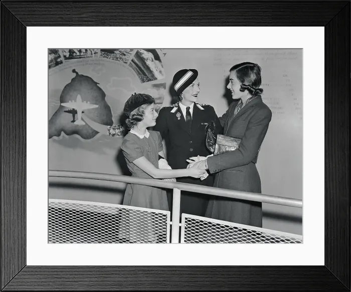 Framed Print : Lady Louis Mountbatten and Two Daughters at LaGuardia Framed Print : Lady Louis Mountbatten and Two Daughters at LaGuardia