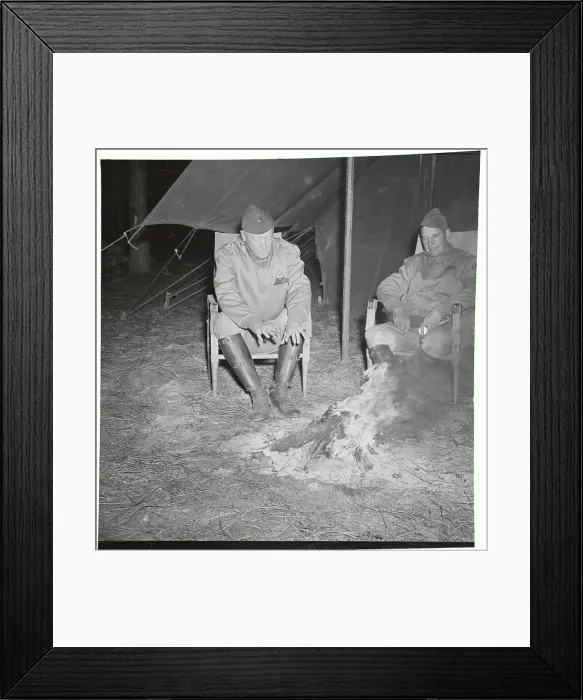 Framed Print : Georges Patton Jr Sitting with Geoffrey Keyes Framed Print : Georges Patton Jr Sitting with Geoffrey Keyes