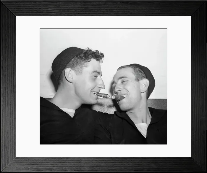 Framed Print : Two Reuben James Survivors Smoking Cigars Framed Print : Two Reuben James Survivors Smoking Cigars