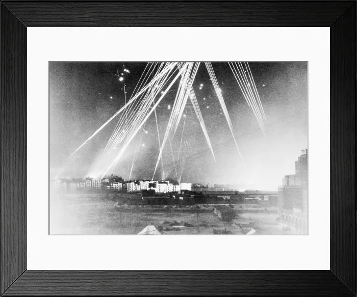 Framed Print : Blazing Sky Scenes from Bomb Raid Framed Print : Blazing Sky Scenes from Bomb Raid
