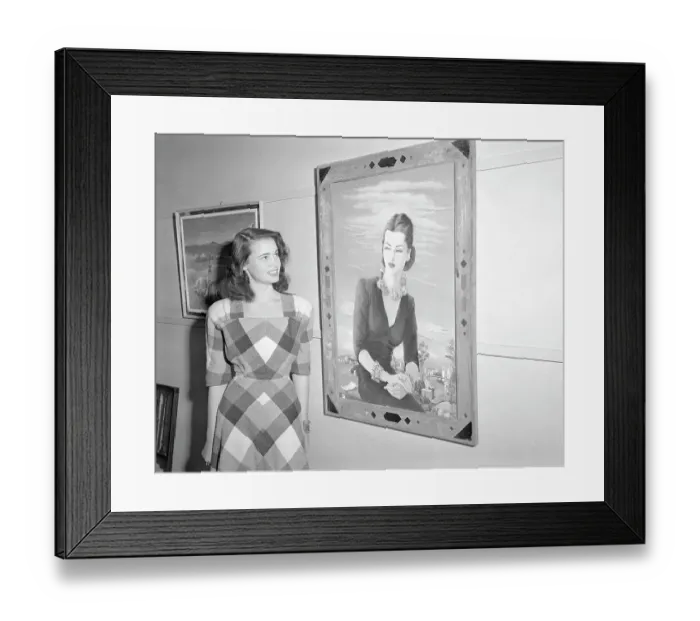 Framed Print : Gloria Vanderbilt Standing Behind hers Portrait Framed Print : Gloria Vanderbilt Standing Behind hers Portrait