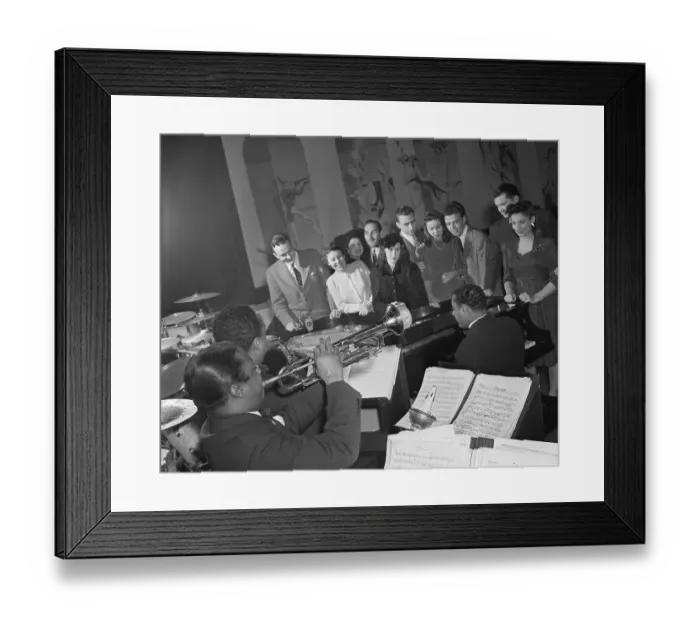 Framed Print : Jazz Fans Around Piano At Club Framed Print : Jazz Fans Around Piano At Club