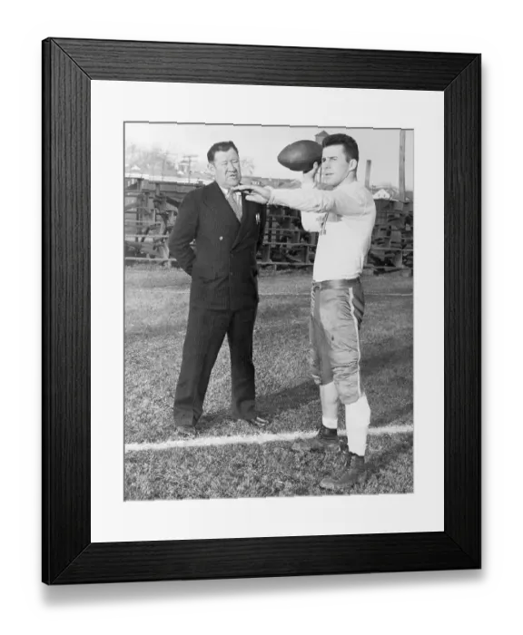 Framed Print : Jim Thorpe and College Football Star Standing on Field Framed Print : Jim Thorpe and College Football Star Standing on Field