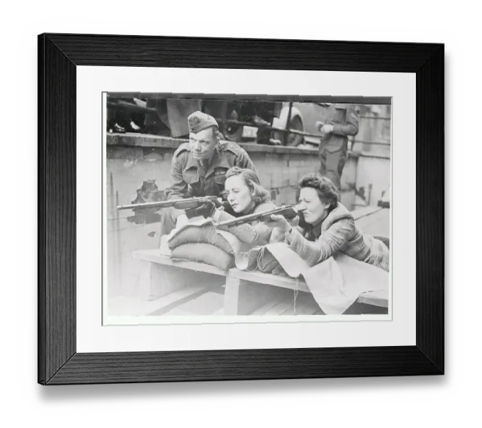 Framed Print : English Women at Rifle Practice Framed Print : English Women at Rifle Practice