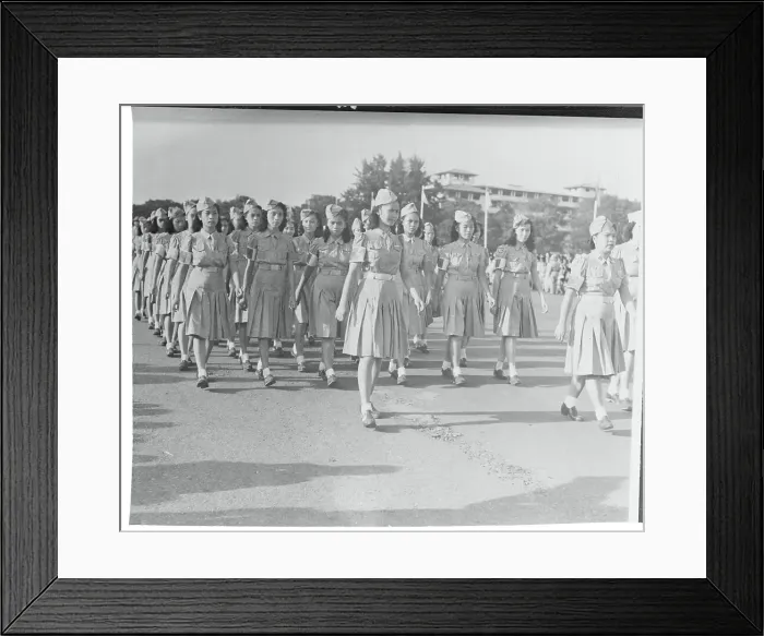 Framed Print : Formation of Young Auxiliary Women Marching Together Framed Print : Formation of Young Auxiliary Women Marching Together